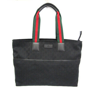 GUCCI Black Leather Tote Bag